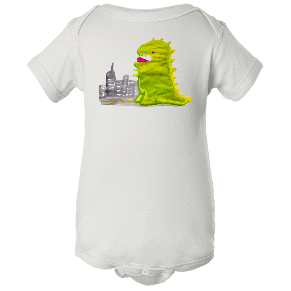 Baby Onesies -  Dinosaur in the City Water Color  Unisex Body Suit Design - Kids' Clothing