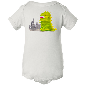Baby Onesies -  Dinosaur in the City Water Color  Unisex Body Suit Design - Kids' Clothing