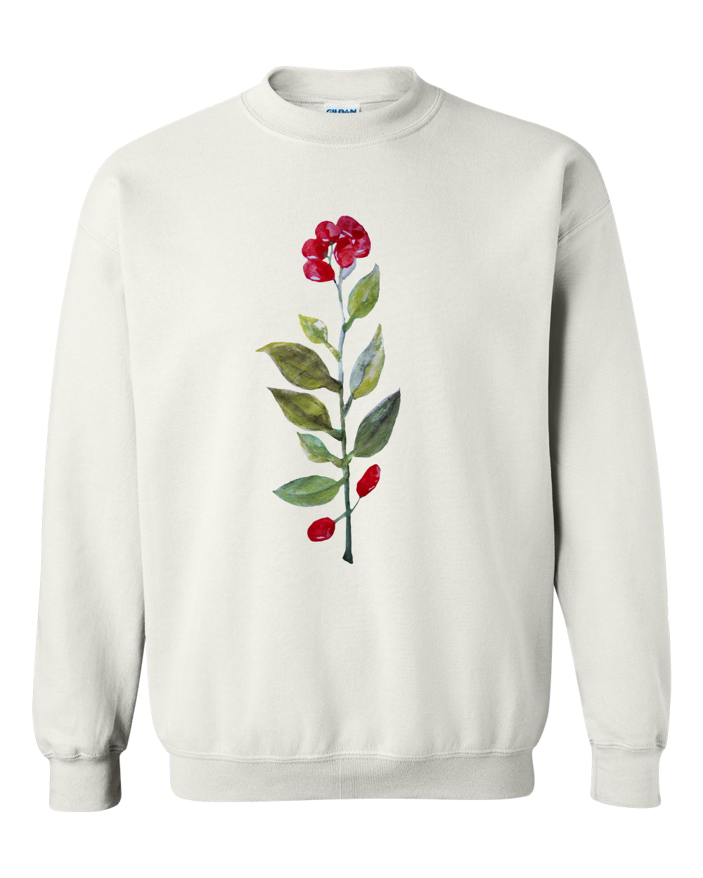 Botanical Water Color Adult Crewneck Sweat Shirt