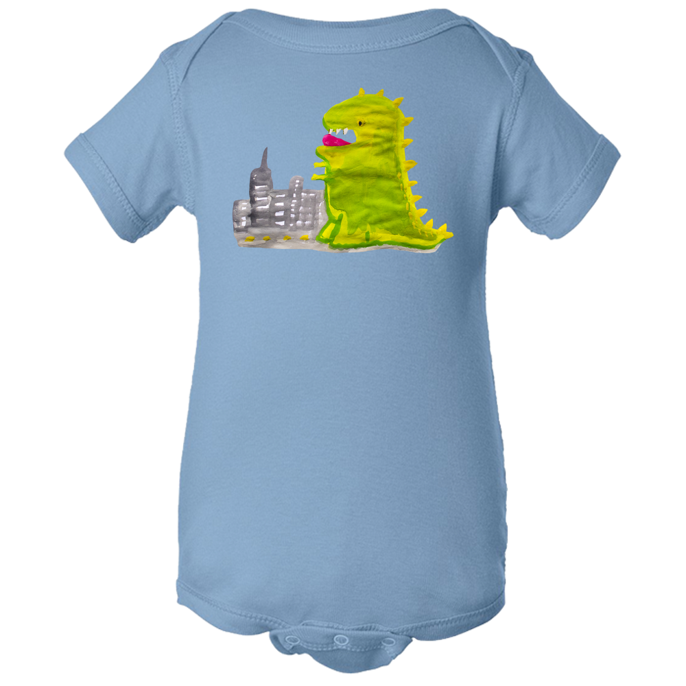 Baby Onesies -  Dinosaur in the City Water Color  Unisex Body Suit Design - Kids' Clothing