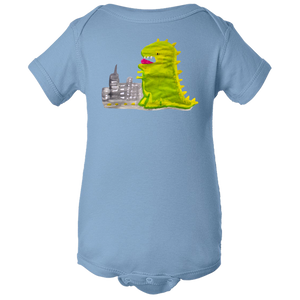 Baby Onesies -  Dinosaur in the City Water Color  Unisex Body Suit Design - Kids' Clothing