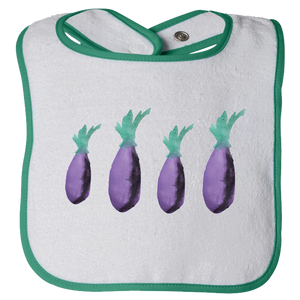 Baby Bibs Eggplants Water Color Unisex Design