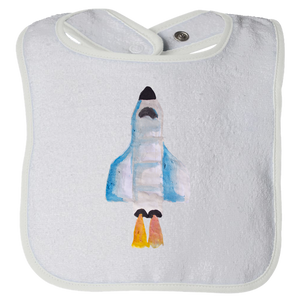 Baby Bib - Spaceship Watercolor Unisex Design