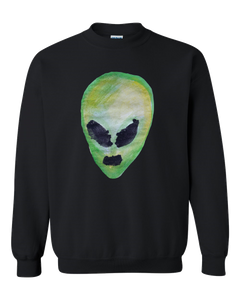 Alien Face Color Adult Crewneck Sweat Shirt