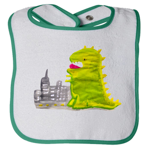 Baby Bib - Dinosaur in the City Watercolor Unisex Design