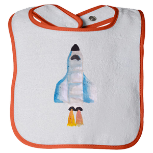 Baby Bib - Spaceship Watercolor Unisex Design