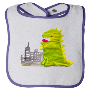 Baby Bib - Dinosaur in the City Watercolor Unisex Design