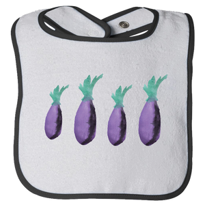 Baby Bibs Eggplants Water Color Unisex Design