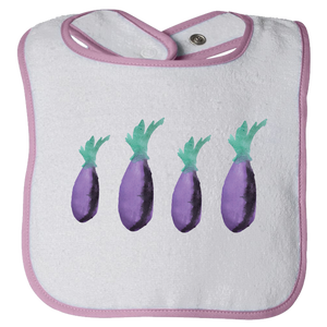 Baby Bibs Eggplants Water Color Unisex Design