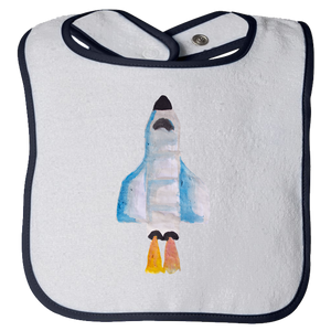 Baby Bib - Spaceship Watercolor Unisex Design