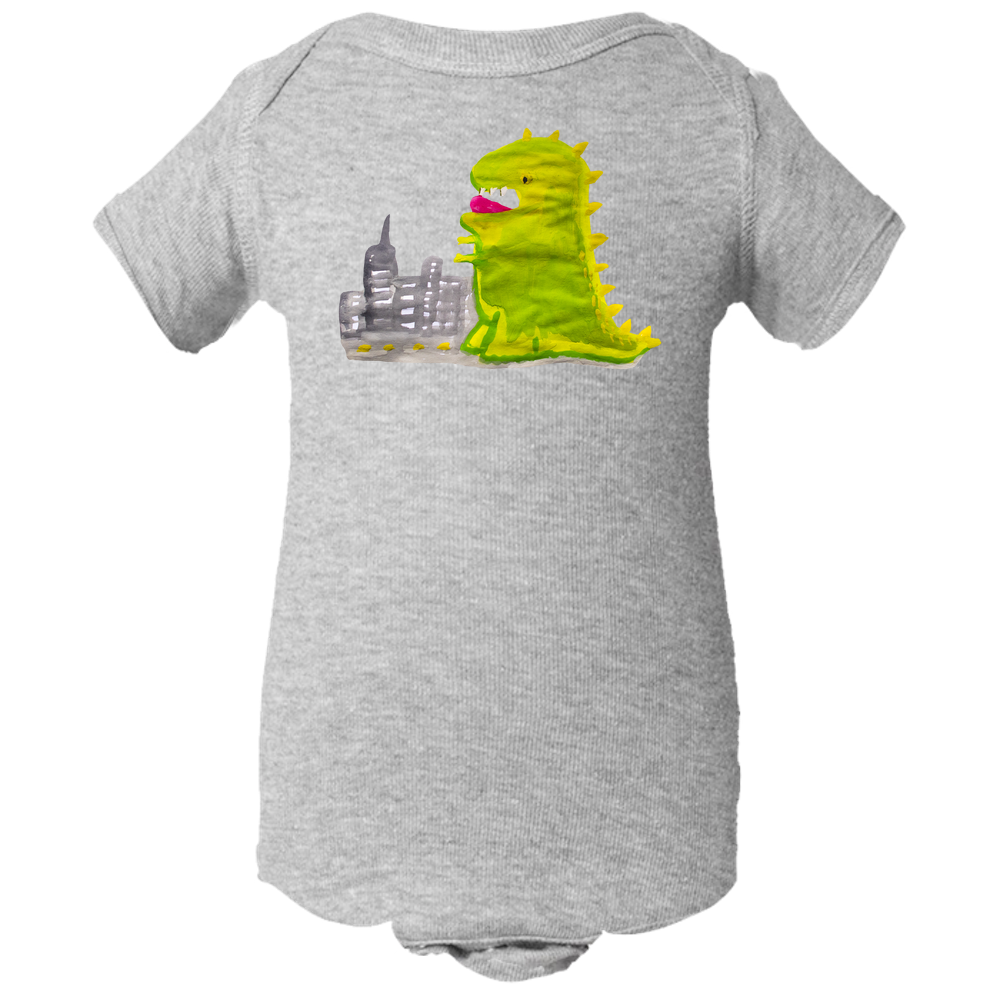 Baby Onesies -  Dinosaur in the City Water Color  Unisex Body Suit Design - Kids' Clothing