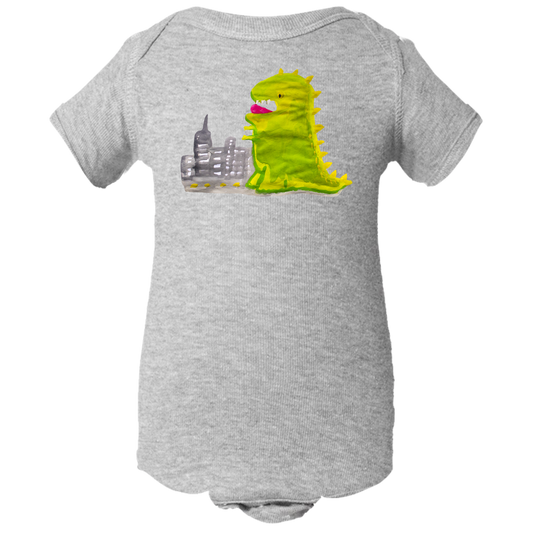 Baby Onesies -  Dinosaur in the City Water Color  Unisex Body Suit Design - Kids' Clothing