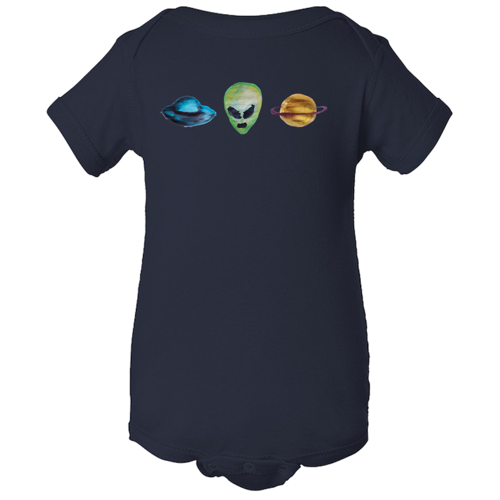 Baby Onesies -  Alien Universe Water Color  Unisex Body Suit Design - Kids' Clothing