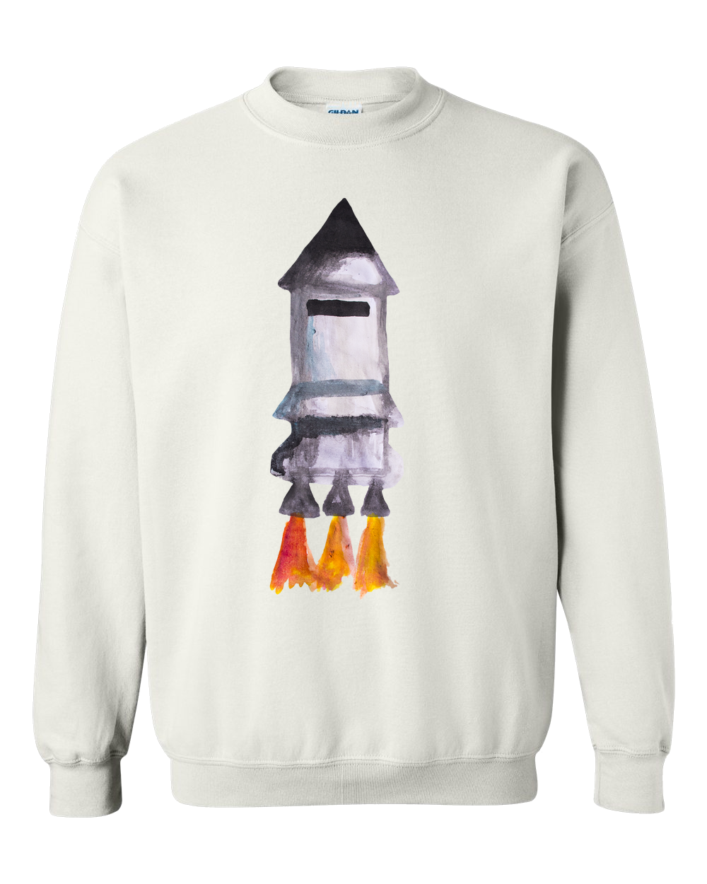 Spaceship Water Color Adult Unisex Crewneck Sweat Shirt