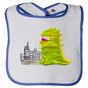Baby Bib - Dinosaur in the City Watercolor Unisex Design