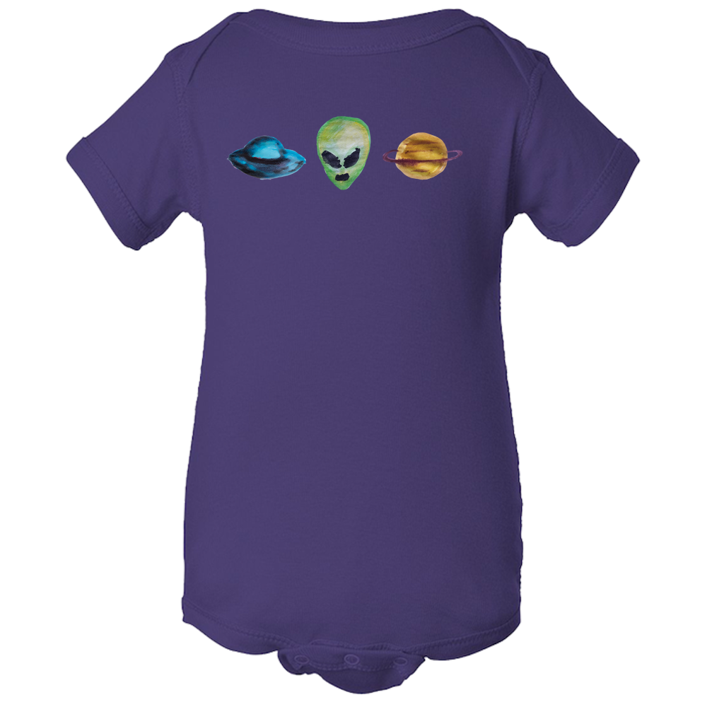 Baby Onesies -  Alien Universe Water Color  Unisex Body Suit Design - Kids' Clothing