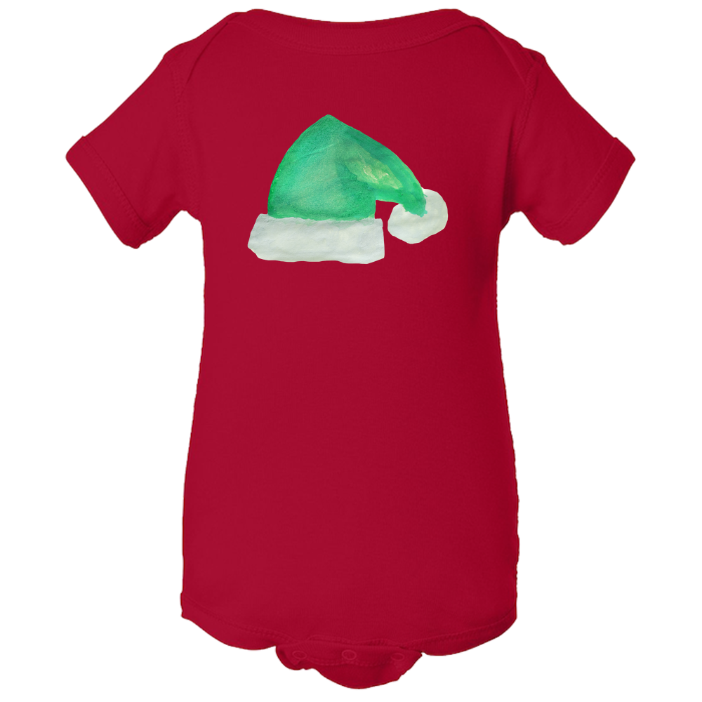 Baby Onesies -  Christmas Elf Hat Water Color  Unisex Body Suit Design - Kids' Clothing
