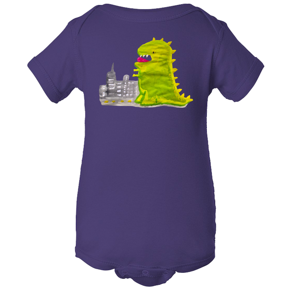Baby Onesies -  Dinosaur in the City Water Color  Unisex Body Suit Design - Kids' Clothing