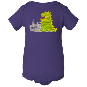 Baby Onesies -  Dinosaur in the City Water Color  Unisex Body Suit Design - Kids' Clothing