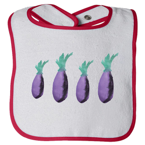 Baby Bibs Eggplants Water Color Unisex Design