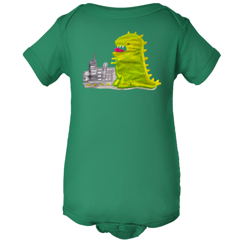 Baby Onesies -  Dinosaur in the City Water Color  Unisex Body Suit Design - Kids' Clothing