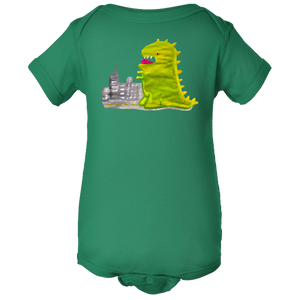 Baby Onesies -  Dinosaur in the City Water Color  Unisex Body Suit Design - Kids' Clothing