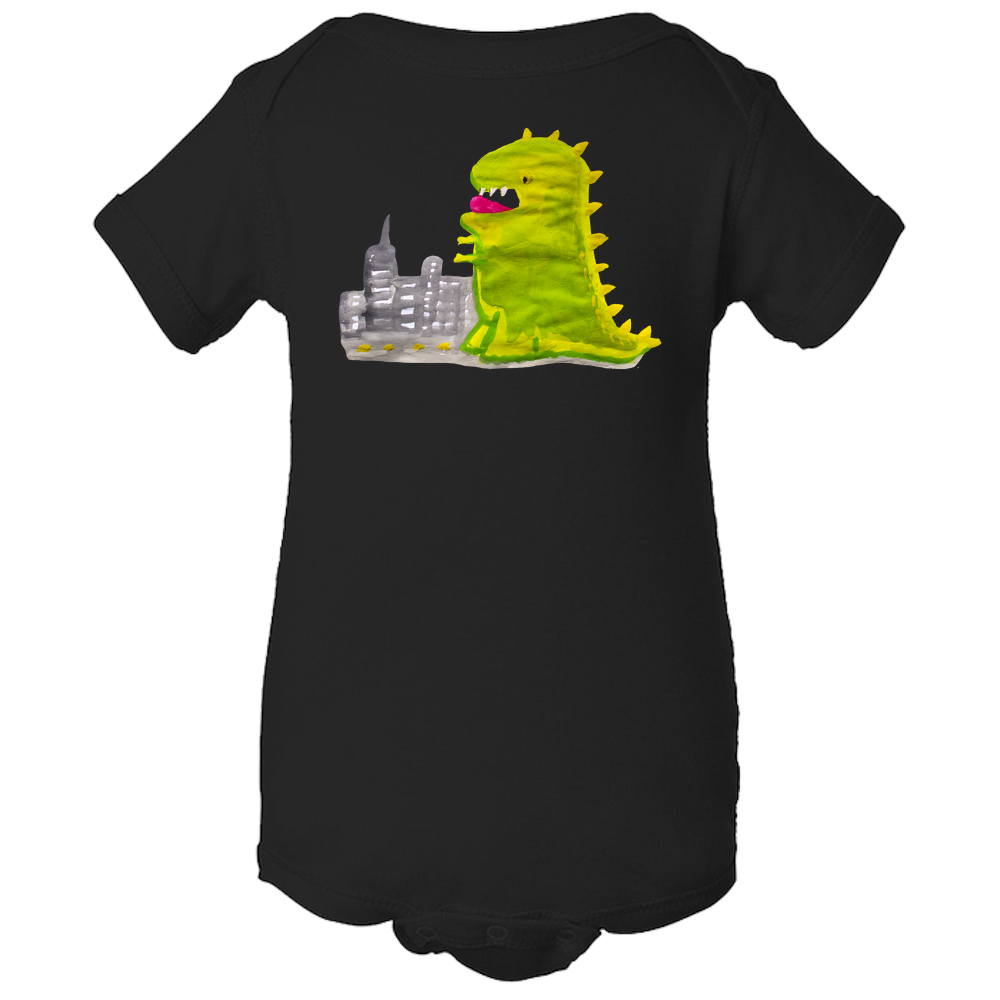 Baby Onesies -  Dinosaur in the City Water Color  Unisex Body Suit Design - Kids' Clothing
