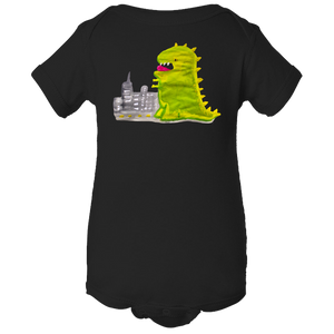 Baby Onesies -  Dinosaur in the City Water Color  Unisex Body Suit Design - Kids' Clothing