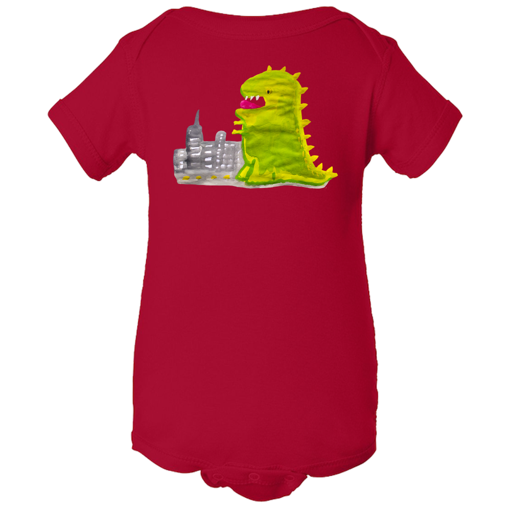 Baby Onesies -  Dinosaur in the City Water Color  Unisex Body Suit Design - Kids' Clothing