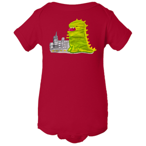 Baby Onesies -  Dinosaur in the City Water Color  Unisex Body Suit Design - Kids' Clothing