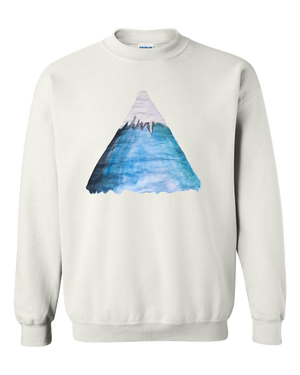 Snowy Mountain Water Color Adult Unisex  Crewneck Sweat Shirt