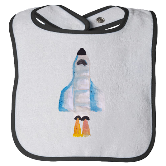 Baby Bib - Spaceship Watercolor Unisex Design