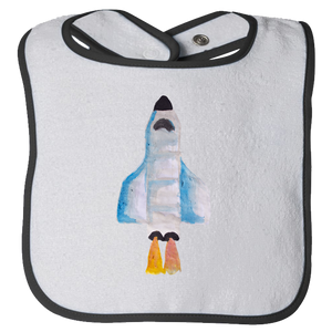 Baby Bib - Spaceship Watercolor Unisex Design