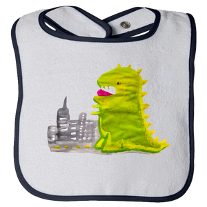Baby Bib - Dinosaur in the City Watercolor Unisex Design