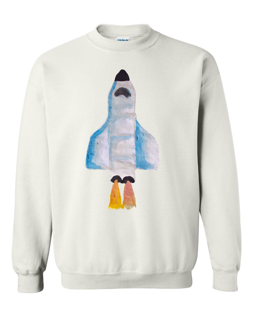 Spaceship Water Color Adult Crewneck Sweat Shirt