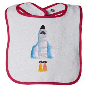 Baby Bib - Spaceship Watercolor Unisex Design