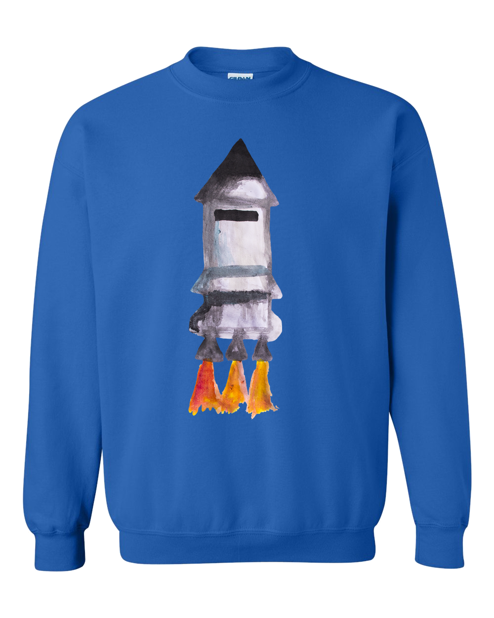 Spaceship Water Color Adult Unisex Crewneck Sweat Shirt
