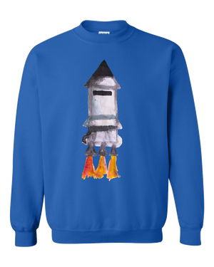 Spaceship Water Color Adult Unisex Crewneck Sweat Shirt