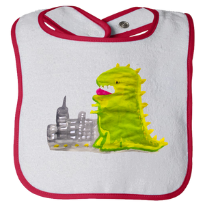 Baby Bib - Dinosaur in the City Watercolor Unisex Design