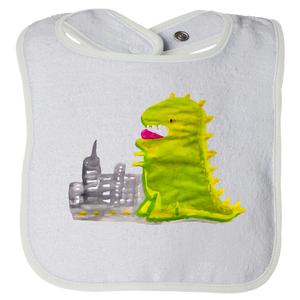 Baby Bib - Dinosaur in the City Watercolor Unisex Design