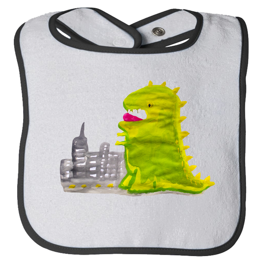 Baby Bib - Dinosaur in the City Watercolor Unisex Design