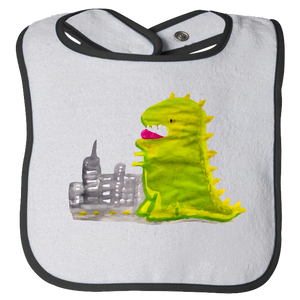 Baby Bib - Dinosaur in the City Watercolor Unisex Design