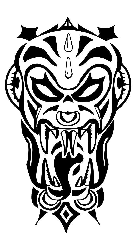 Tribal Demond Large Vampire Black  Zombie Temporary Tattoo