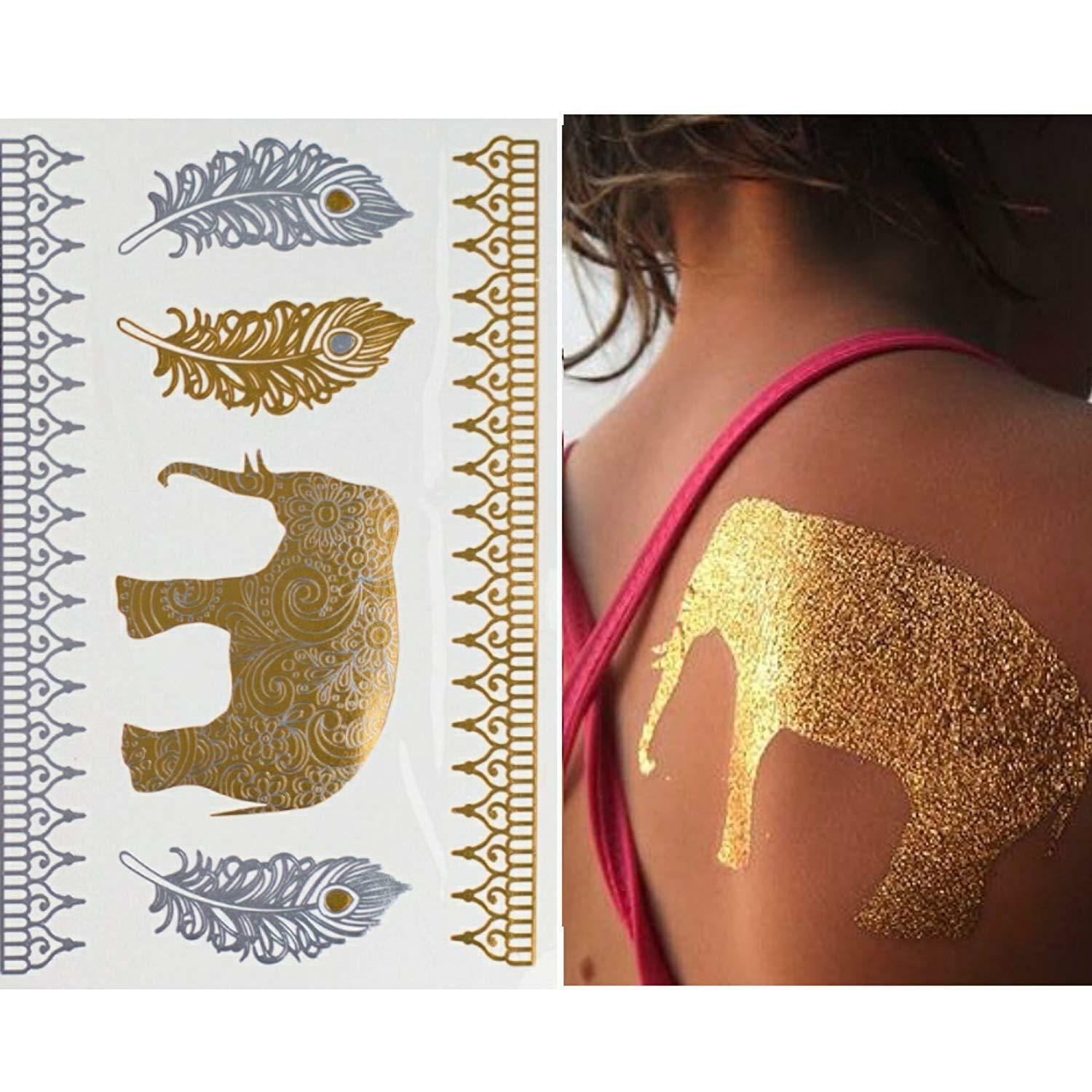 Metallic Temporary Tattoo ( Set 4) Gold and Silver Tattoo