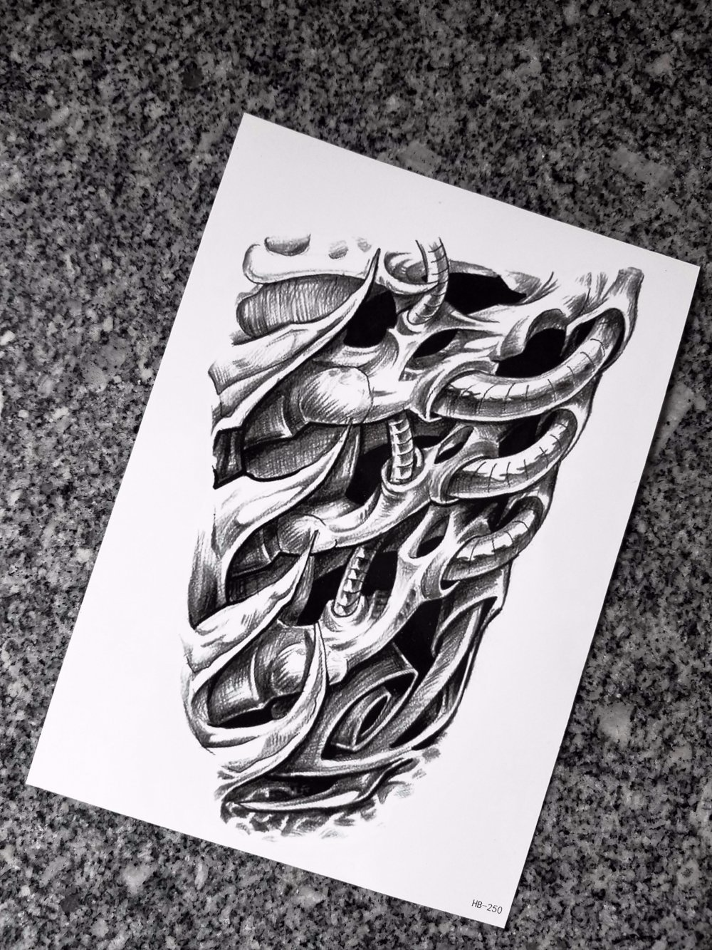 Tribal Mechanic Arm Fake Body Art Temporary Tattoo Sticker Black