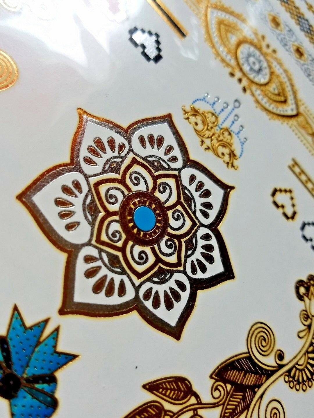 Premium Quality Metallic Temporary Tattoos Mandala Bracelets Armbands Hearts