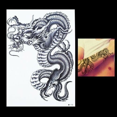 Dragon Temporary Black Tattoo - Body Art Stickers for Men and Women fake tattoos