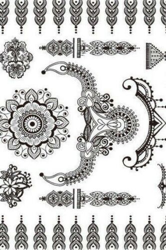New Black Henna Lace Temporary Tattoo Inspired Sticker Body Art