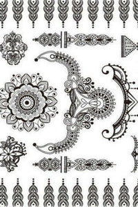 New Black Henna Lace Temporary Tattoo Inspired Sticker Body Art