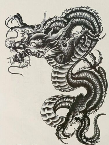Dragon Temporary Black Tattoo - Body Art Stickers for Men and Women fake tattoos